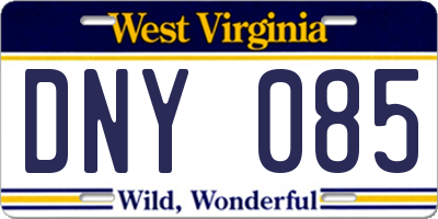 WV license plate DNY085