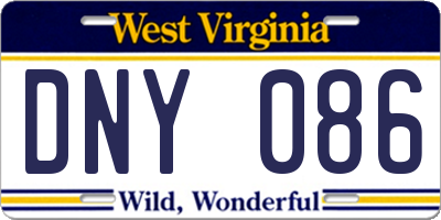 WV license plate DNY086