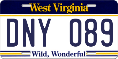 WV license plate DNY089