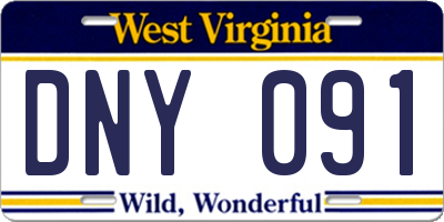 WV license plate DNY091