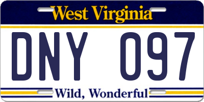 WV license plate DNY097