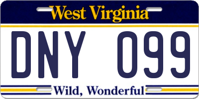 WV license plate DNY099