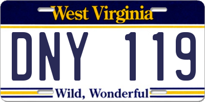 WV license plate DNY119