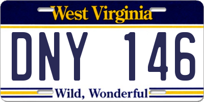 WV license plate DNY146