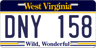 WV license plate DNY158