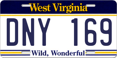 WV license plate DNY169