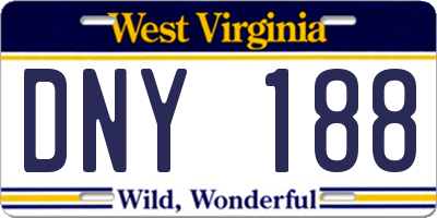 WV license plate DNY188