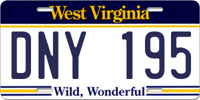 WV license plate DNY195
