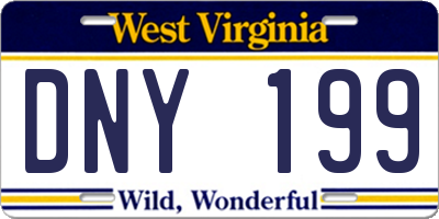 WV license plate DNY199