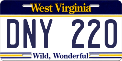 WV license plate DNY220