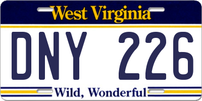 WV license plate DNY226