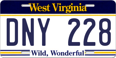 WV license plate DNY228