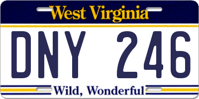 WV license plate DNY246