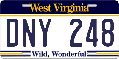 WV license plate DNY248
