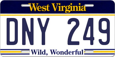 WV license plate DNY249