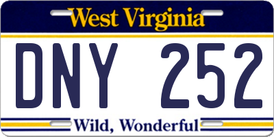 WV license plate DNY252
