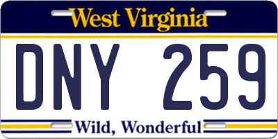 WV license plate DNY259