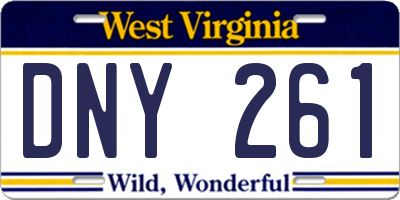WV license plate DNY261