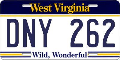 WV license plate DNY262