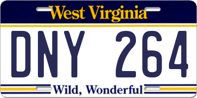 WV license plate DNY264