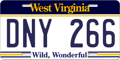 WV license plate DNY266