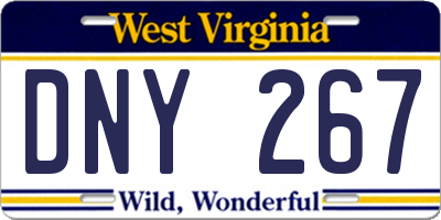 WV license plate DNY267