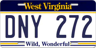 WV license plate DNY272