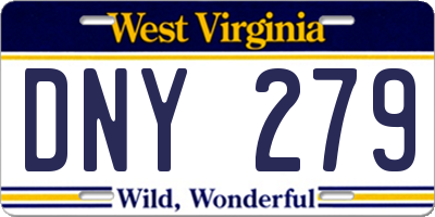 WV license plate DNY279