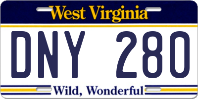 WV license plate DNY280