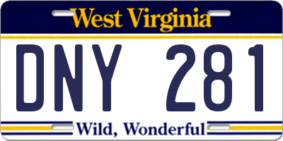 WV license plate DNY281