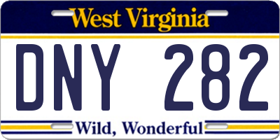 WV license plate DNY282