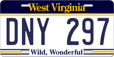 WV license plate DNY297