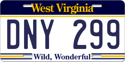WV license plate DNY299