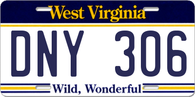 WV license plate DNY306