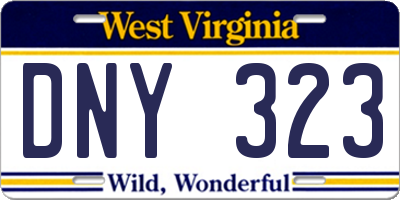 WV license plate DNY323
