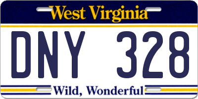 WV license plate DNY328
