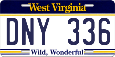 WV license plate DNY336