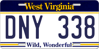 WV license plate DNY338