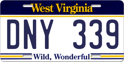 WV license plate DNY339