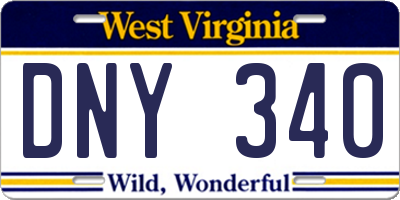 WV license plate DNY340