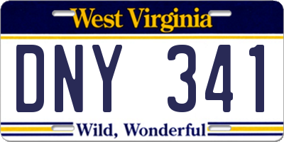 WV license plate DNY341