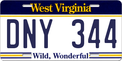 WV license plate DNY344