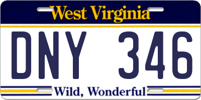 WV license plate DNY346
