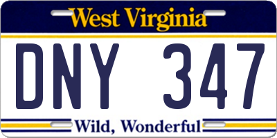 WV license plate DNY347