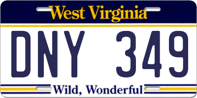 WV license plate DNY349