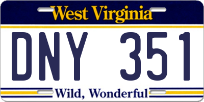 WV license plate DNY351