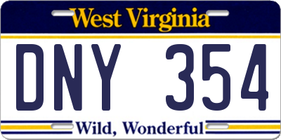 WV license plate DNY354