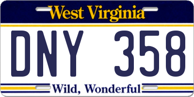 WV license plate DNY358