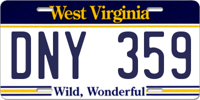 WV license plate DNY359