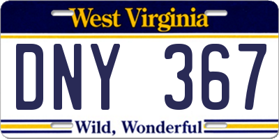 WV license plate DNY367